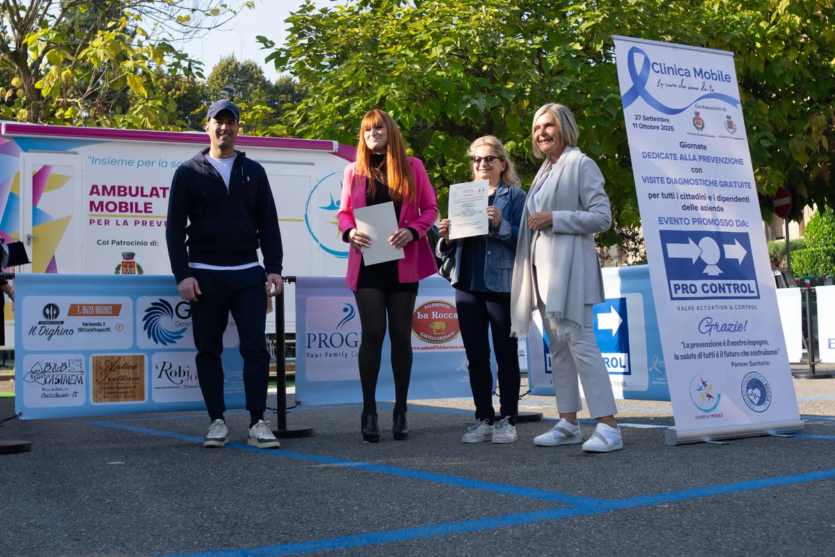 Momento dei ringraziamenti ai partner a Castell'Arquato
