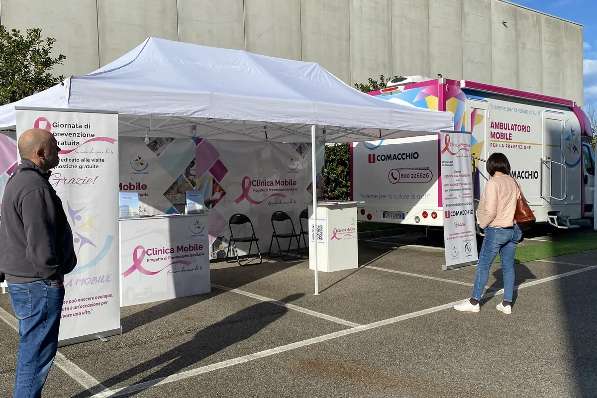 L'allestimento della giornata di prevenzione alla sede di Comacchio