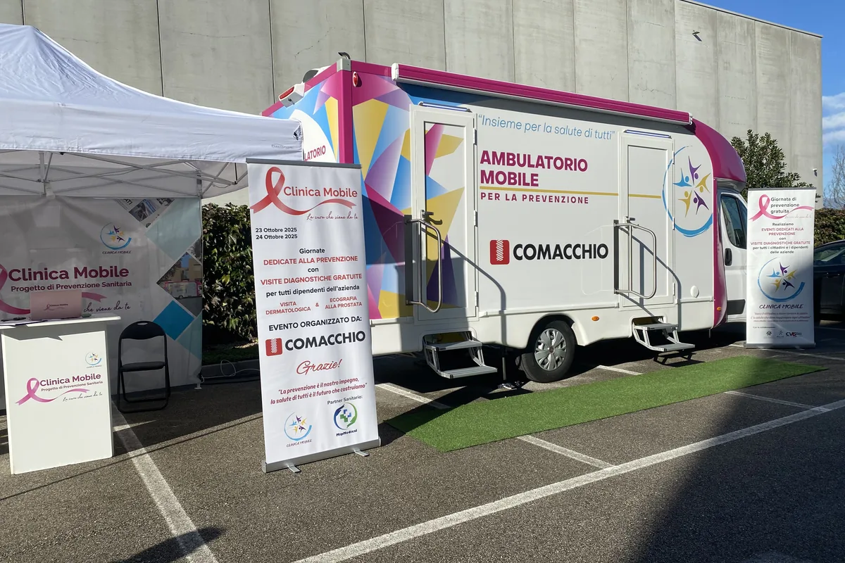 L'allestimento della giornata di prevenzione alla sede di Comacchio