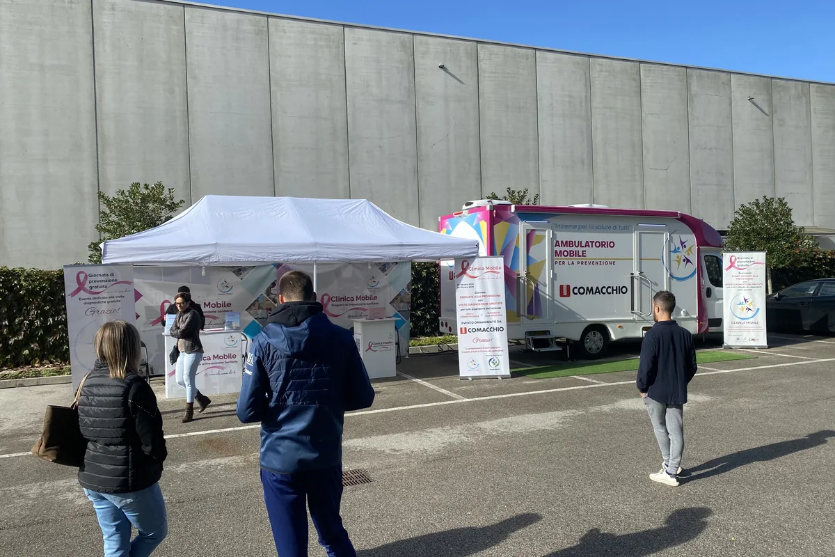 L'allestimento della giornata di prevenzione alla sede di Comacchio
