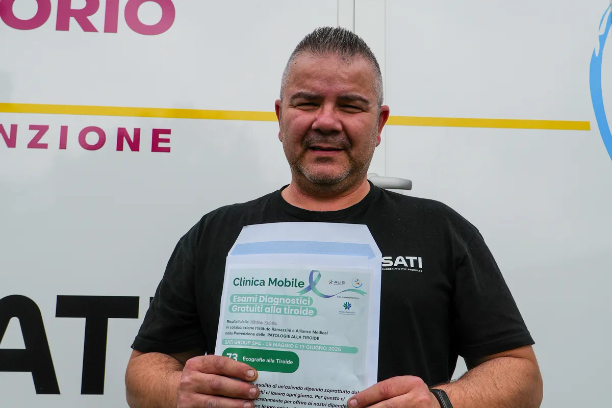 Attestato delle ecografie tiroidee della giornata di prevenzione a SATI Group