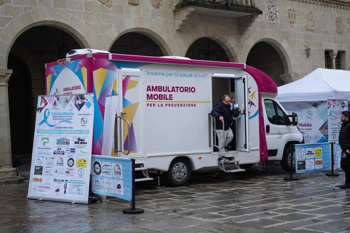 Allestimento dell'evento di prevenzione cardiovascolare a Vergato